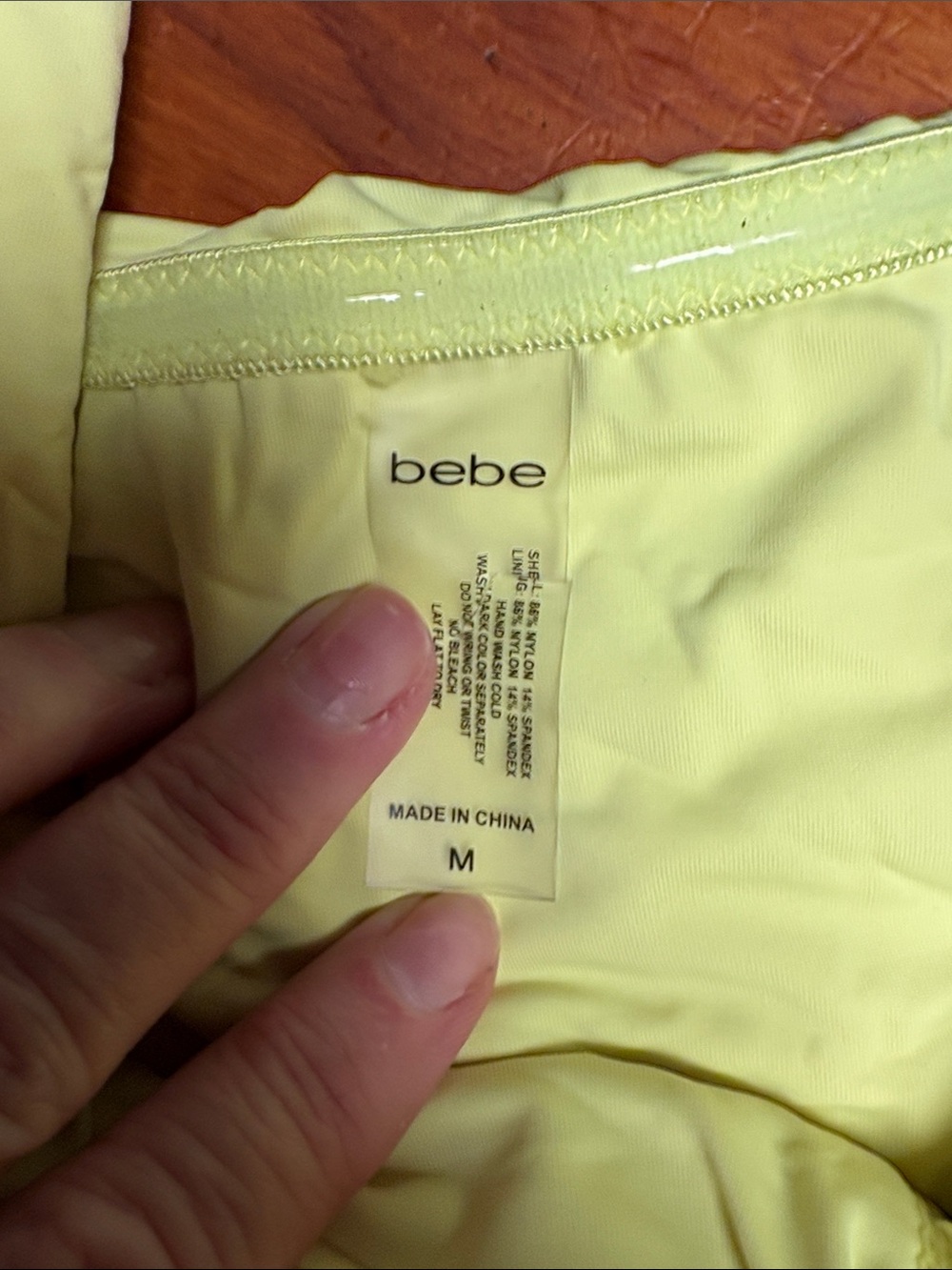 bebe Neon Yellow Ruffle Swim Cover-Up with Rhinestone Logo - Picture 3 of 3